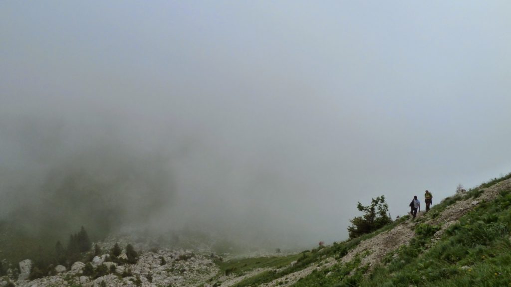 Walking up to a via ferrata