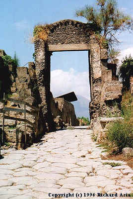 Welcome to the lost world of the Romans (photo taken in Pompei during the Summer 0f 1996 by Richard)