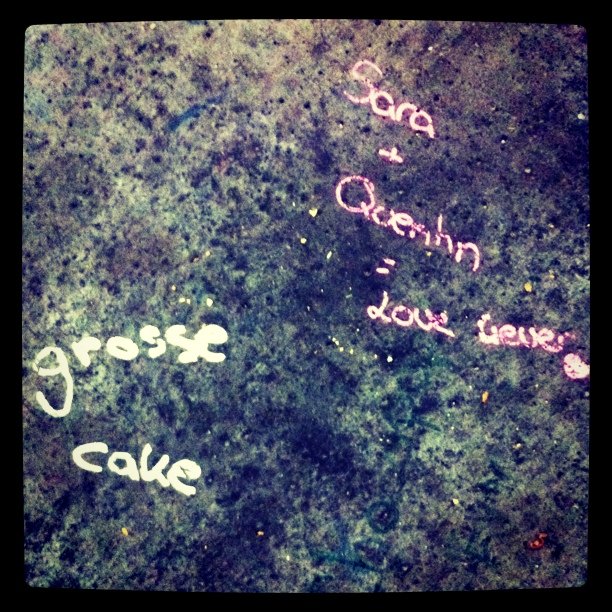 Tags at a train station in nyon