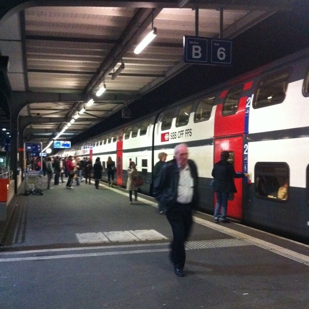 The train arrived