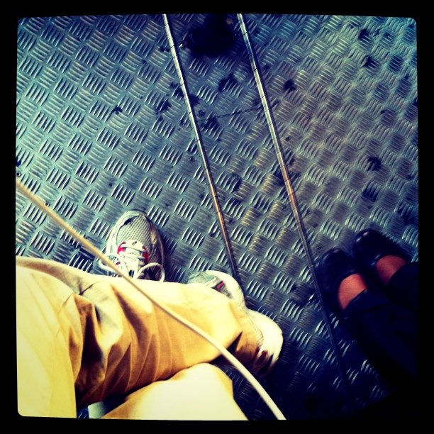 Standing on a bus
