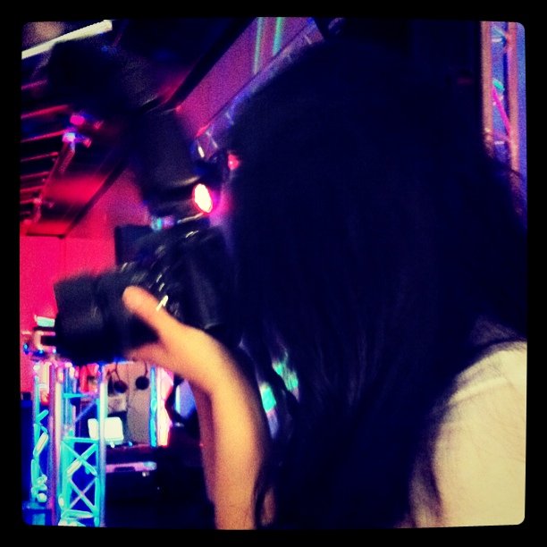 Girl holds camera properly