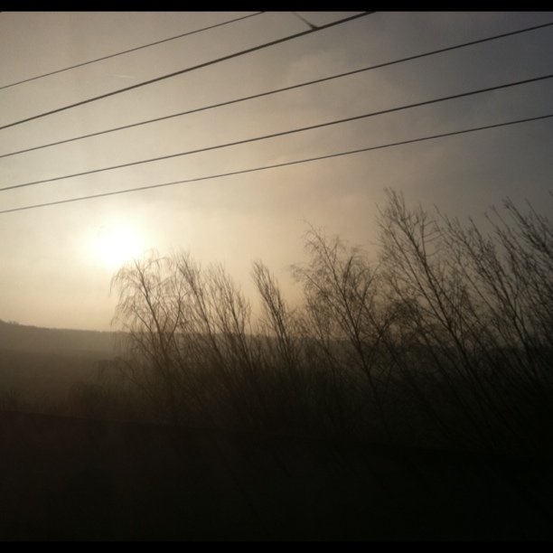 View from a double decker tgv in northern France 