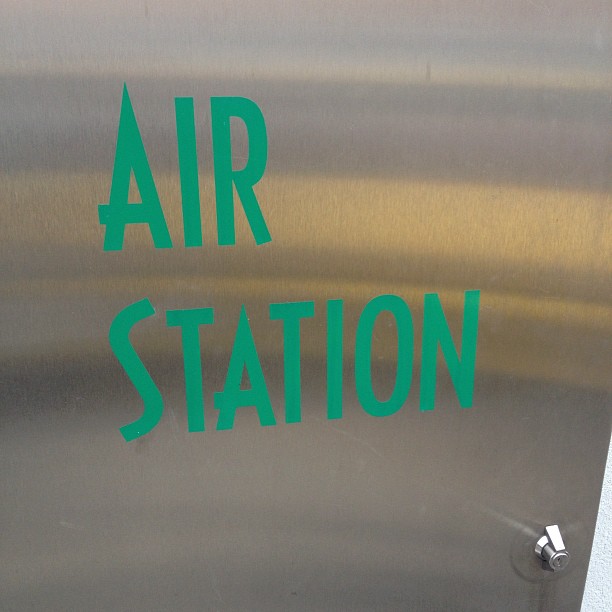 Air filling station for divers.