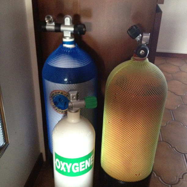 Air and emergency oxygen.