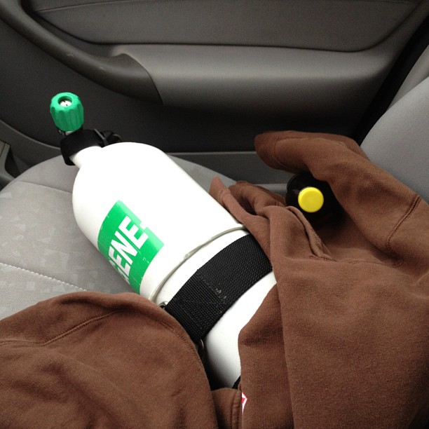 Emergency is to the right of the driver in case of emergency.