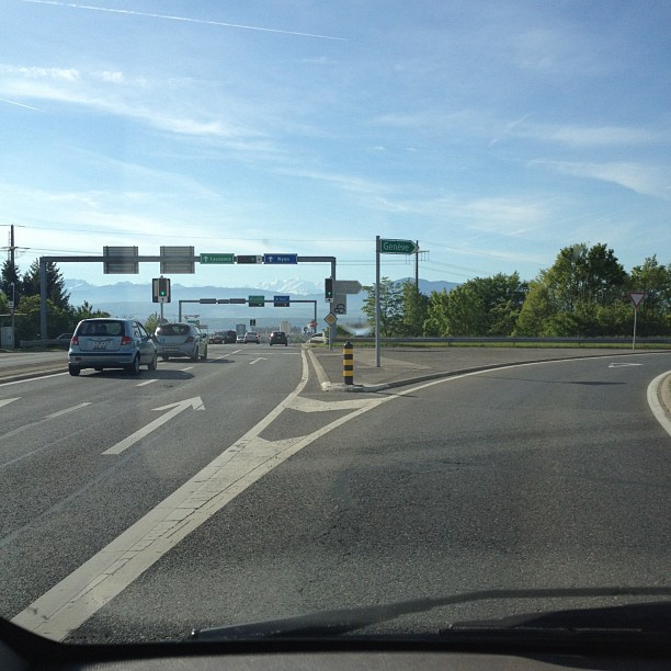 Mt blanc and trafic lights