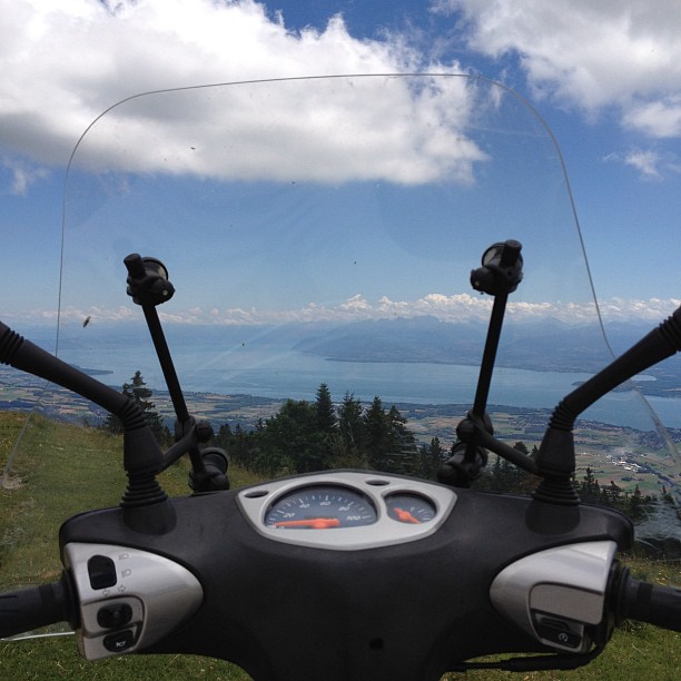 Not the same view as you have when riding your scooter