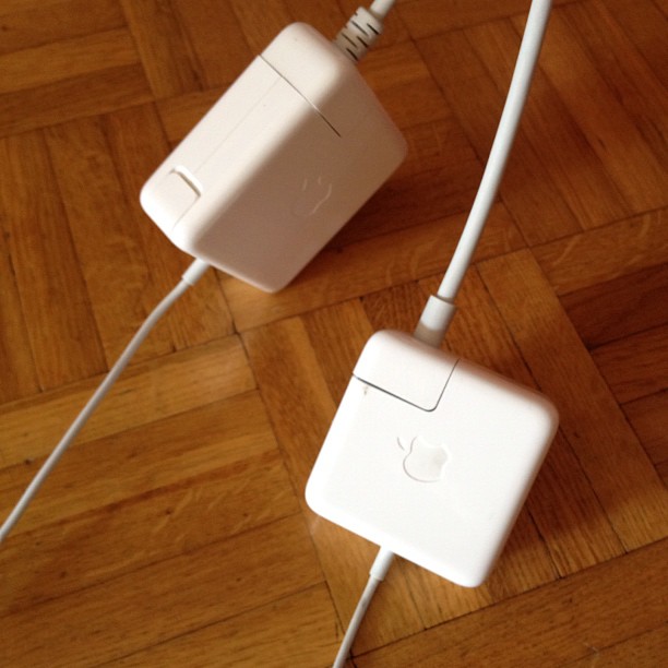 Two laptops charging at once