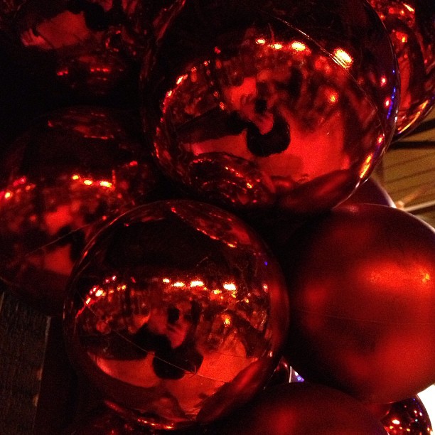 Every time I see these decorations I take a picture of my reflection.