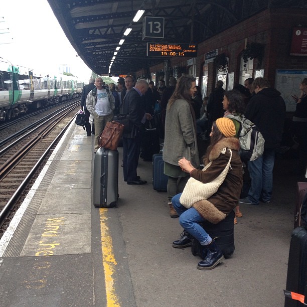 The crowd affected by the idiot who used the gatwick express to terminate his life. Heard two thuds and thought something was wrong.