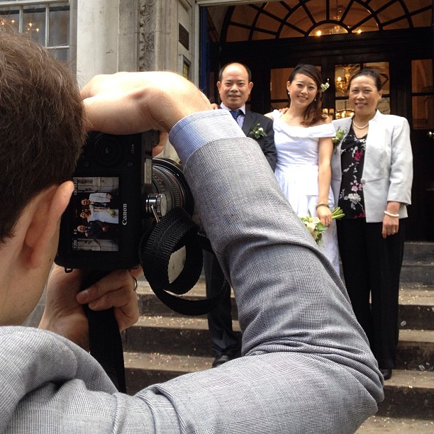 My brother photographing his own wedding.