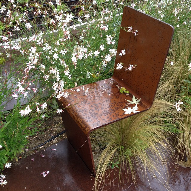 Have a seat made of scrap metal