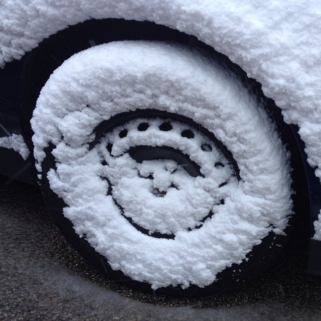 Car with snow tire
