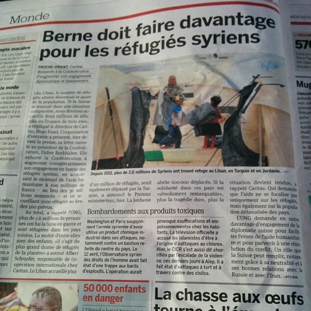 A call to raise to 100 million aid to Syrian refugees rather than 30 million