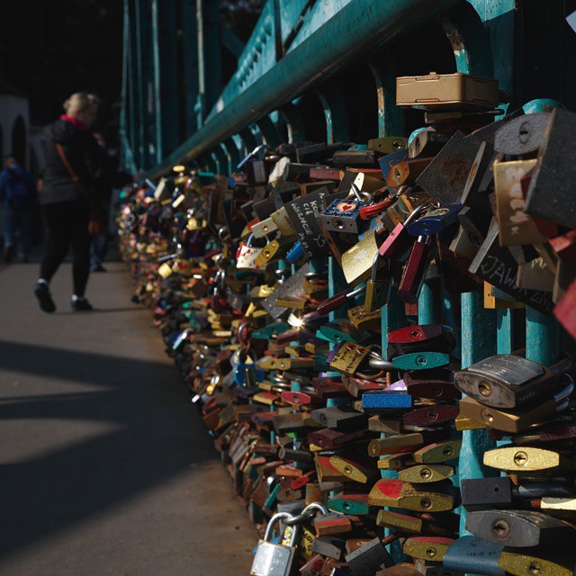 These locks are on a bridge in Wroclaw