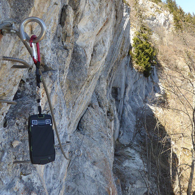 @crosscallmobile at the via ferrata of plan praz above eysin in Switzerland