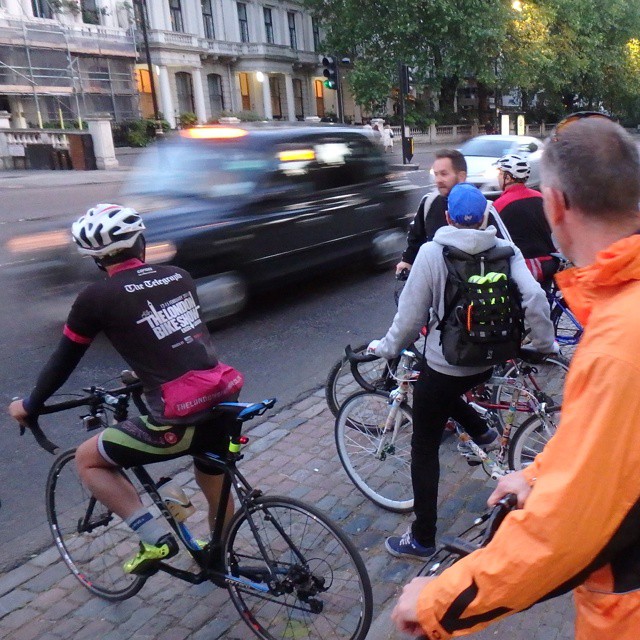 Cycling group In London.