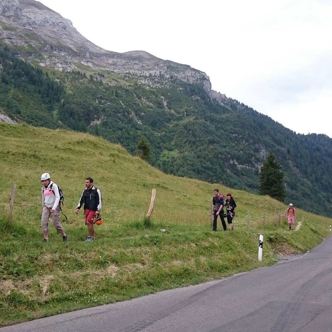 Via ferrata people after the climb.