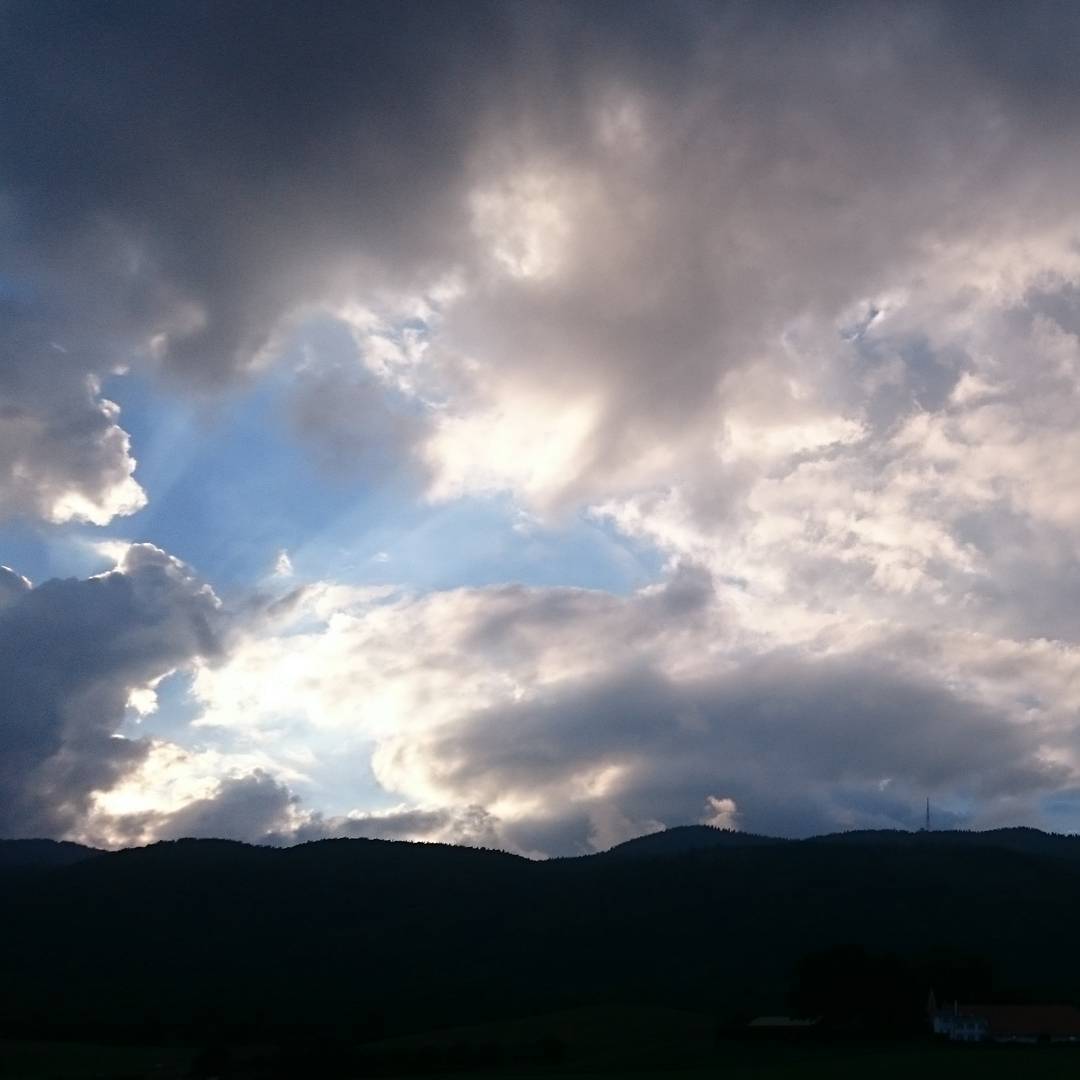 Nice clouds as the sun set this evening.