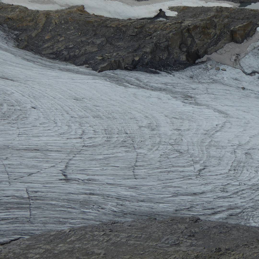 The glacier was bigger than last year. You can see clear lines of ice flow.