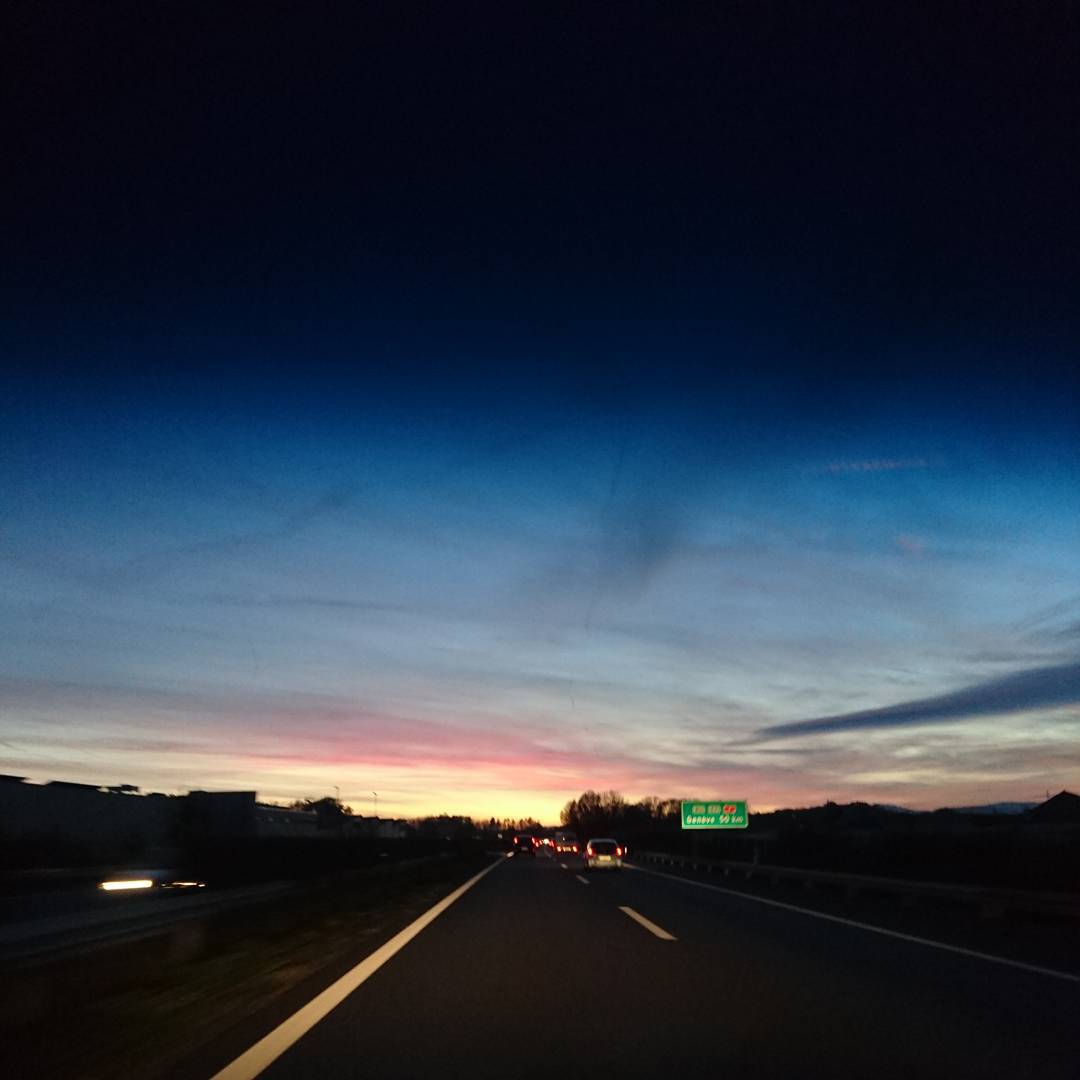 Last night I was driving in to the sunset. Like a cowboy.