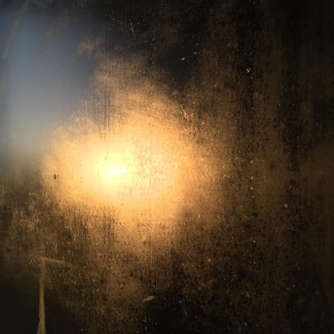 Morning frost on a window.