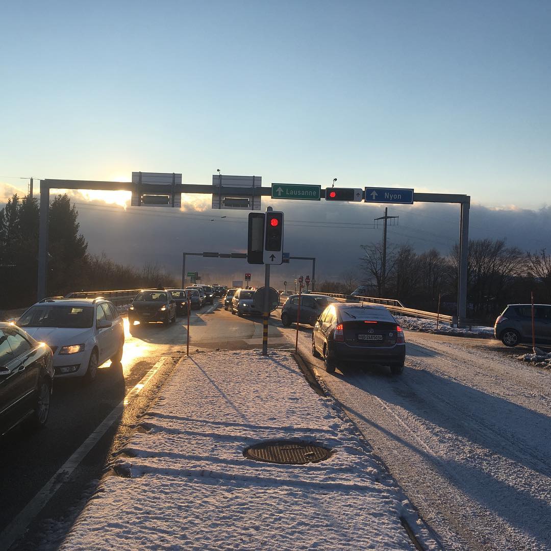 Arctic conditions. I do have to ask why snow plows did not clear the roads.