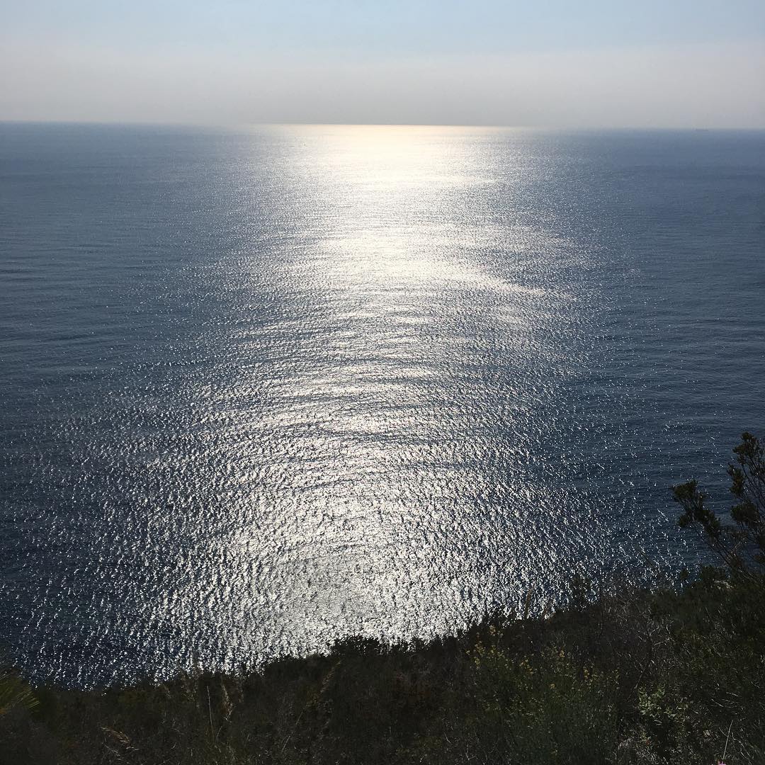 The flat and clear Mediterranean Sea.