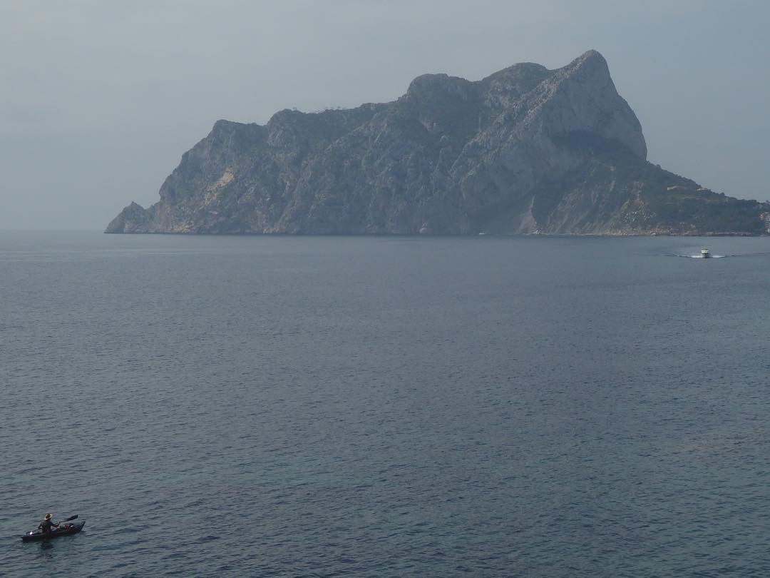 A kayaker heading towards Calpe.