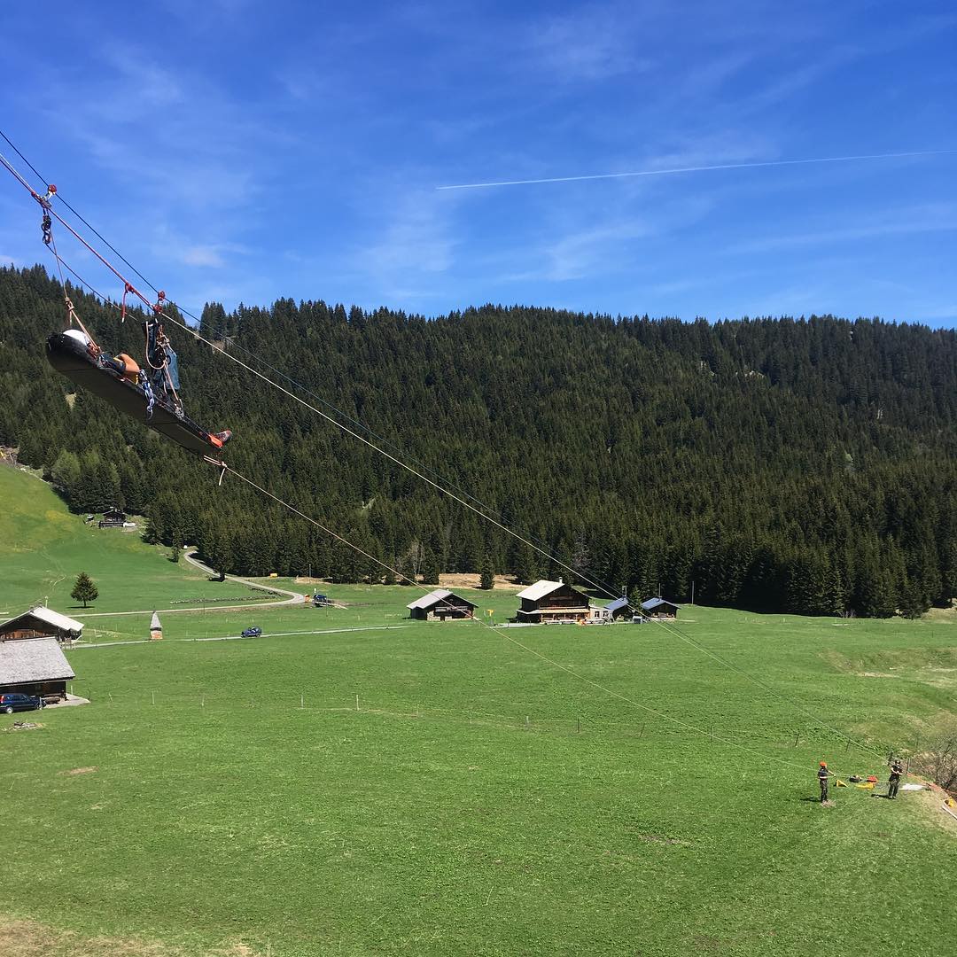 The lazy way of going down a mountain. ;-). This was rescue training.