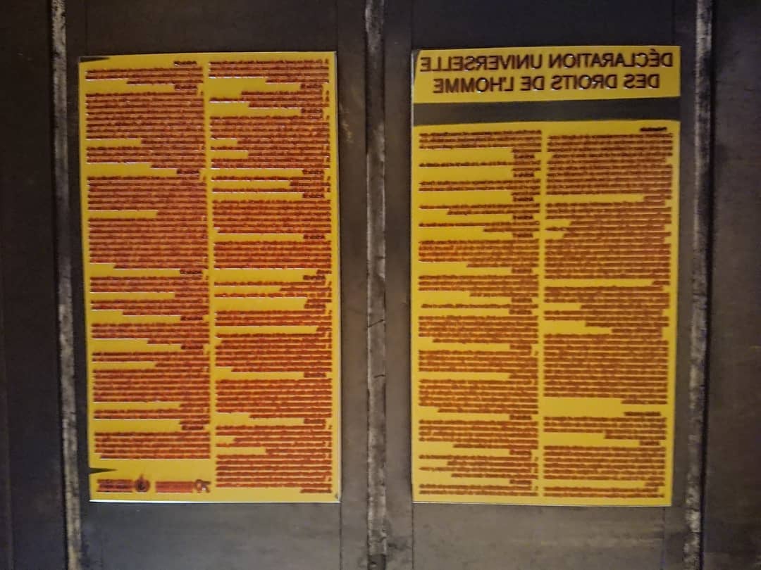 UDHR plates for the Gutenberg press.