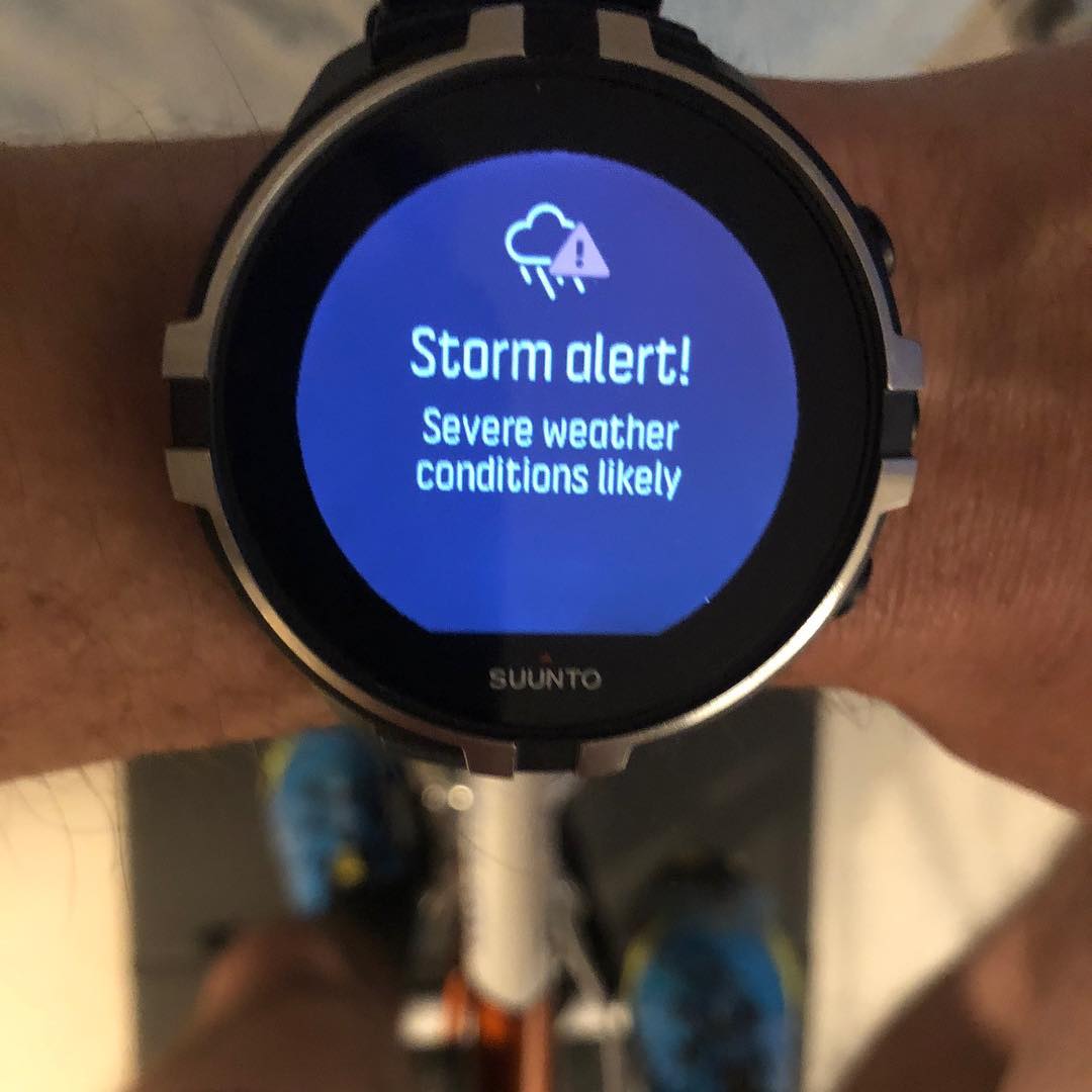 Storm alert last night as I started a Zwift workout.