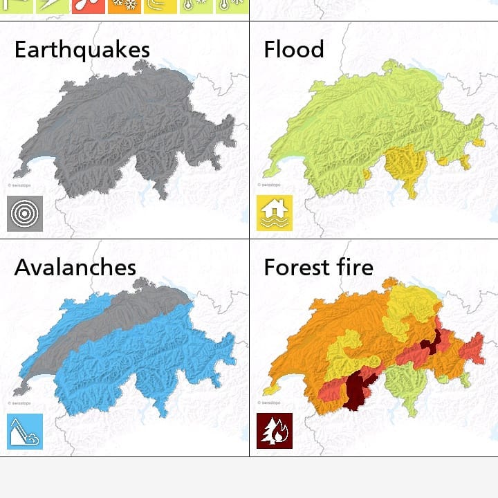 Risk of forest fire and avalanche.