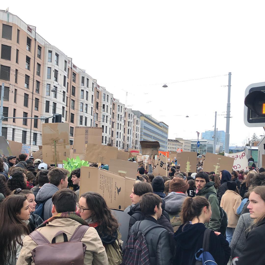 While in France they protest against the environment in Switzerland they protest in favour of it.