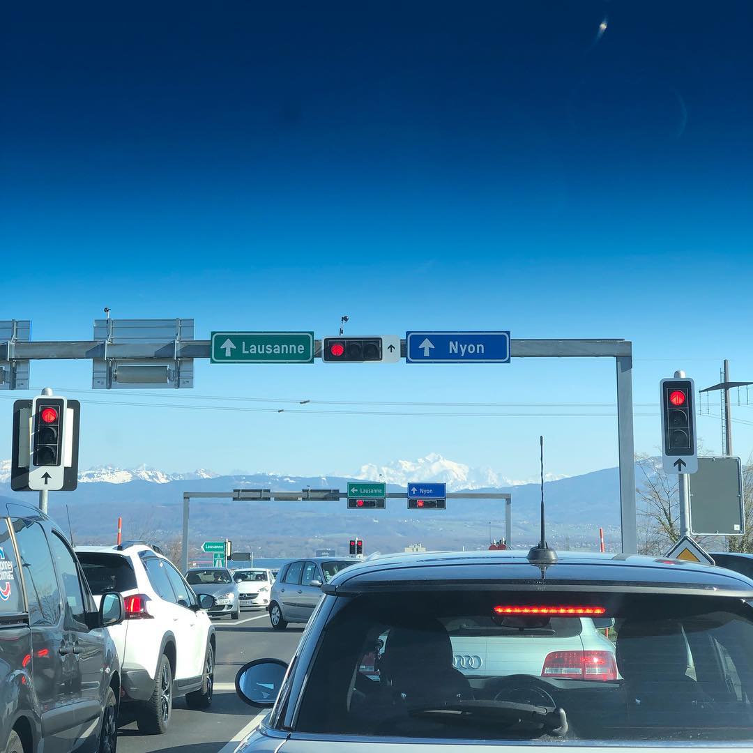 Driving towards the Mt Blanc