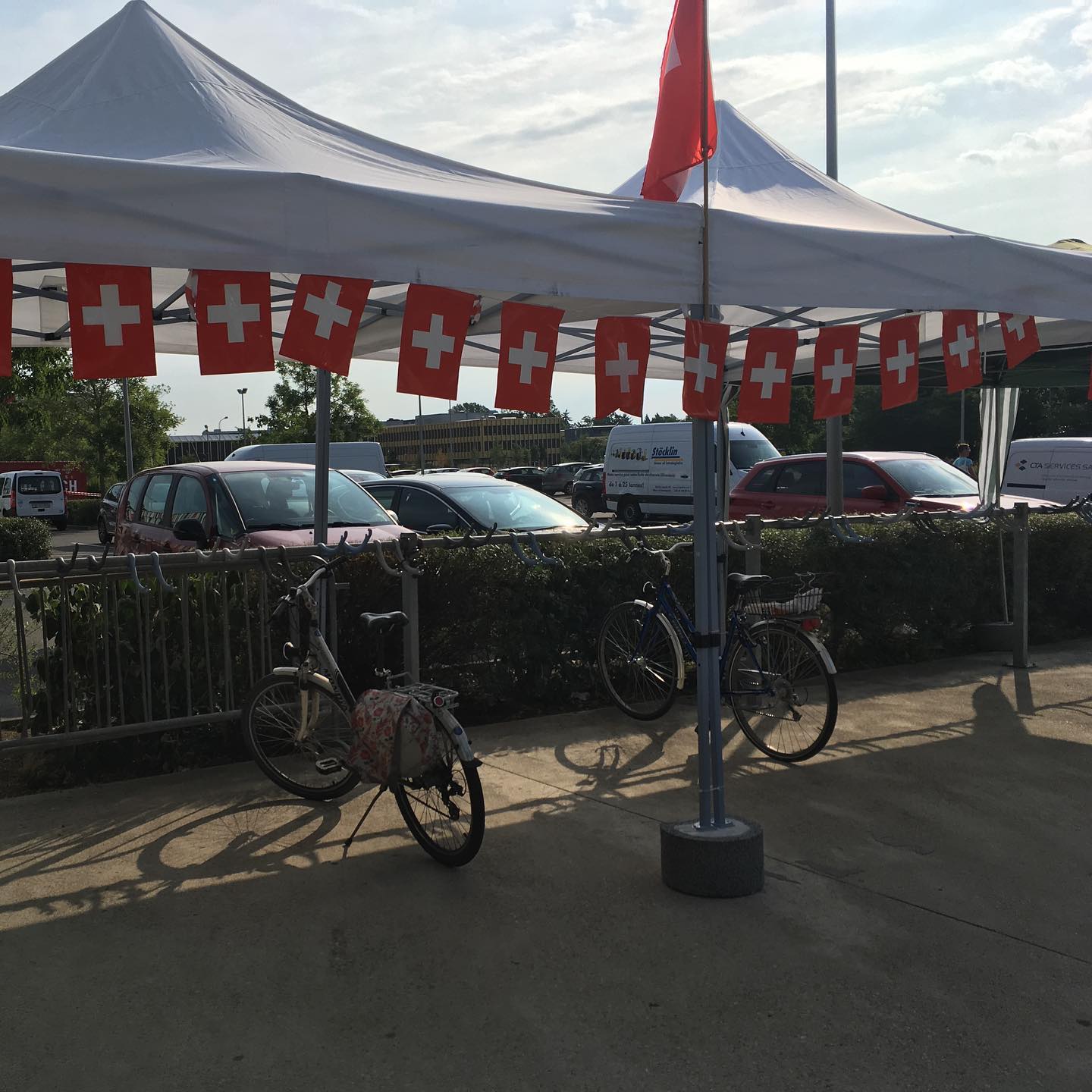 A Swiss bike rack. They are not like this all the time.