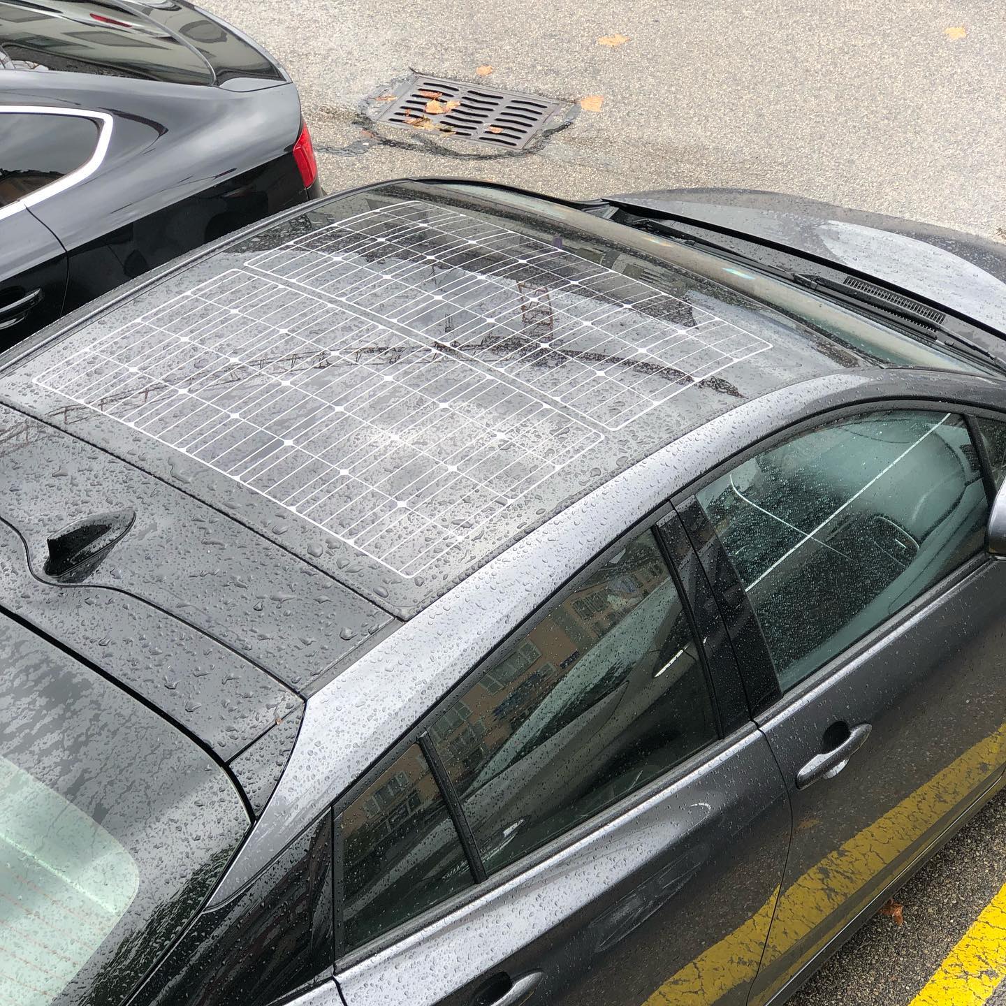 Solar panels on a car from a few days ago.