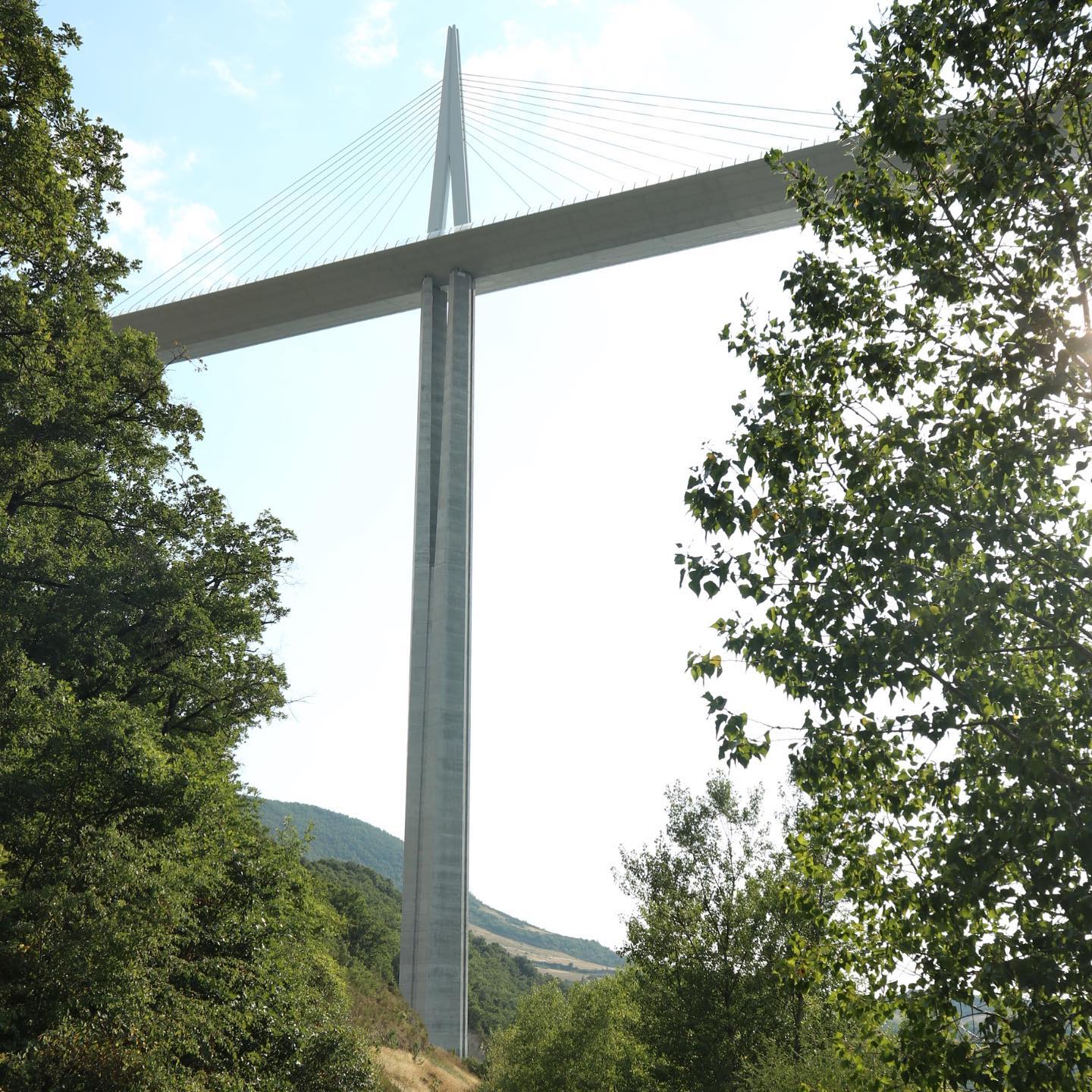 One if the giant toothpicks holding up the Millau Bridge