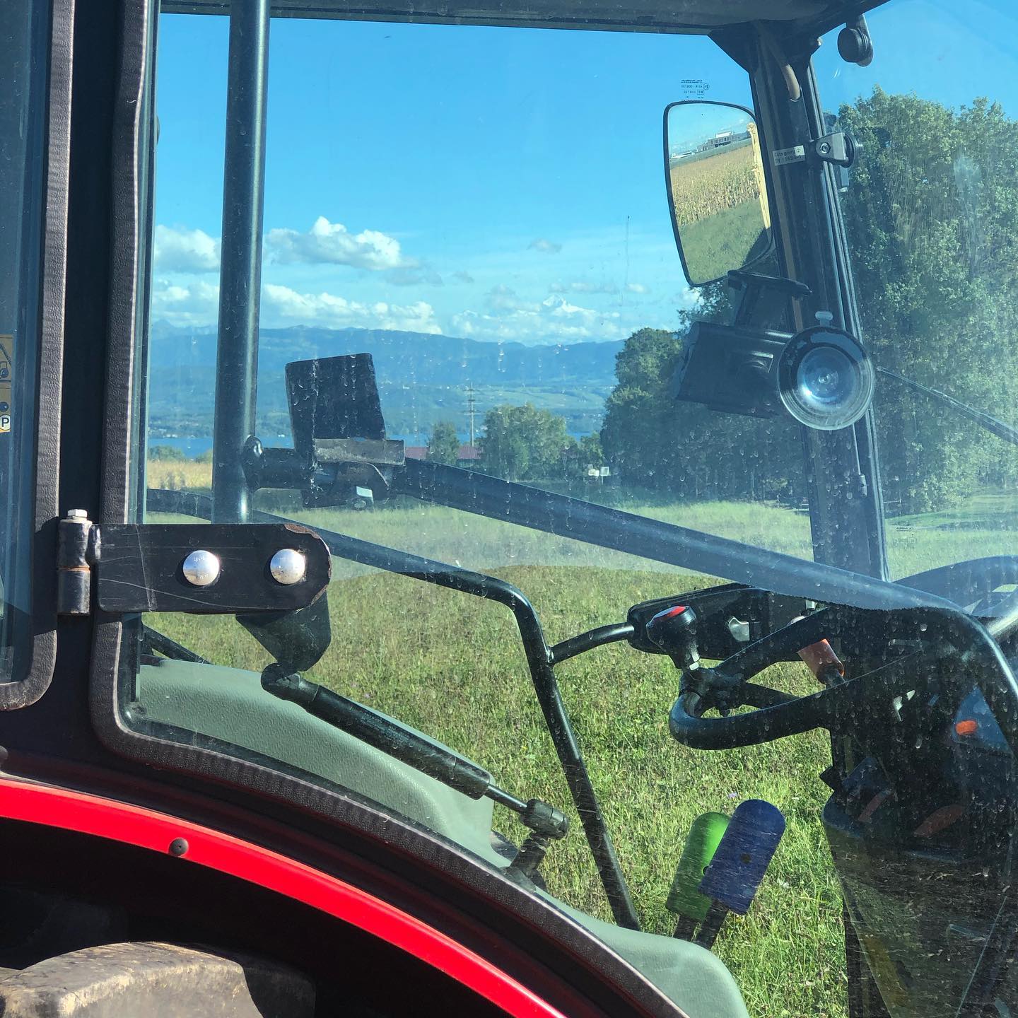 View through a tractor window...