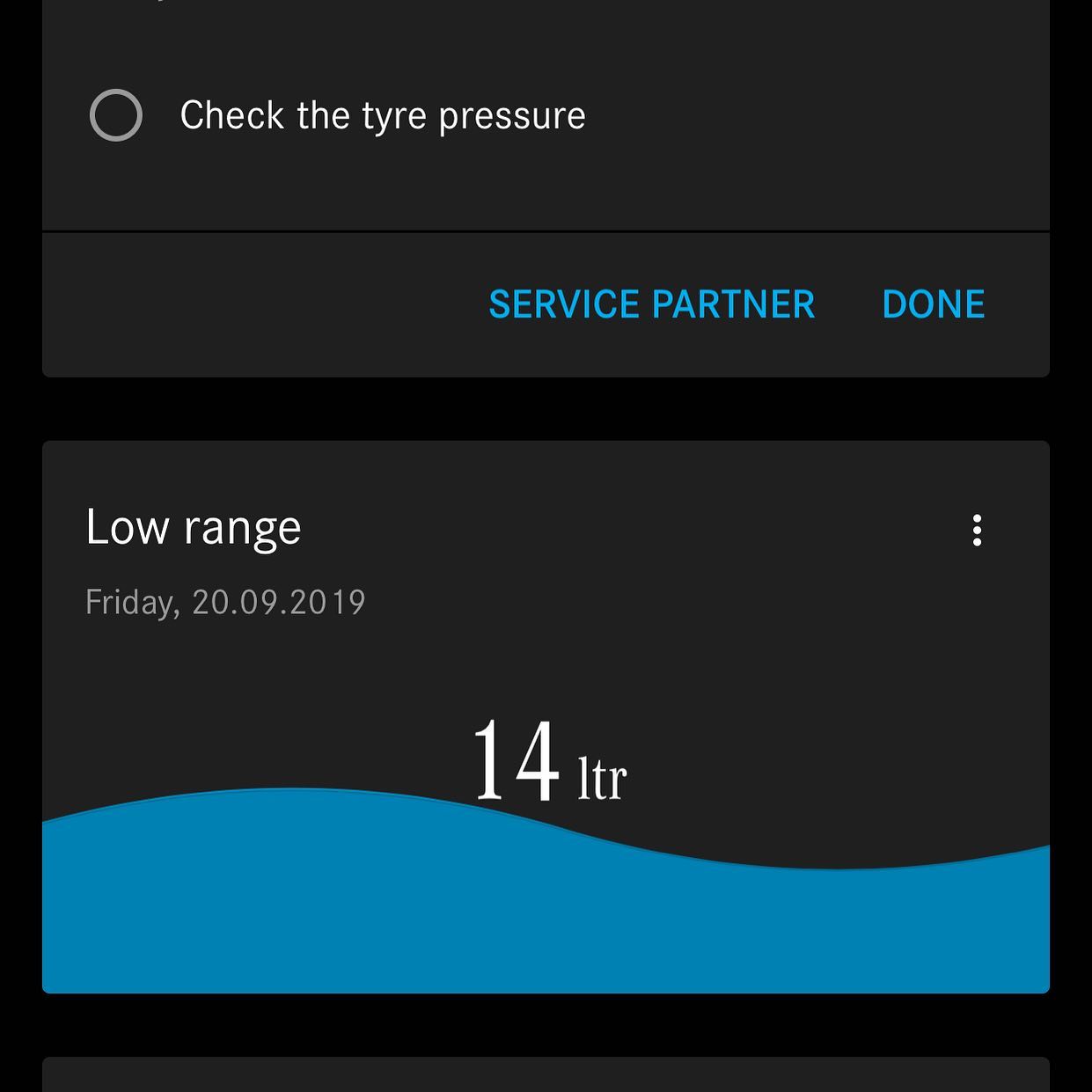 Why do I do this? Because I like the low fuel warning on the app. :-) Iâm either an idiot or a geek.