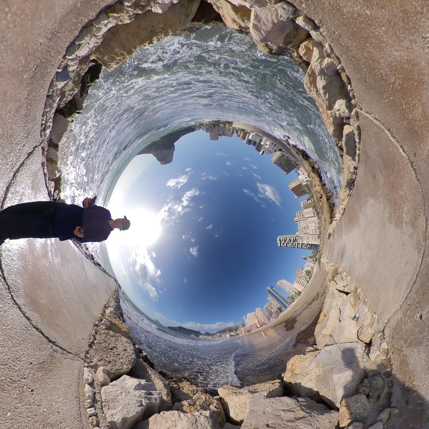 About to be bitten by rocks.