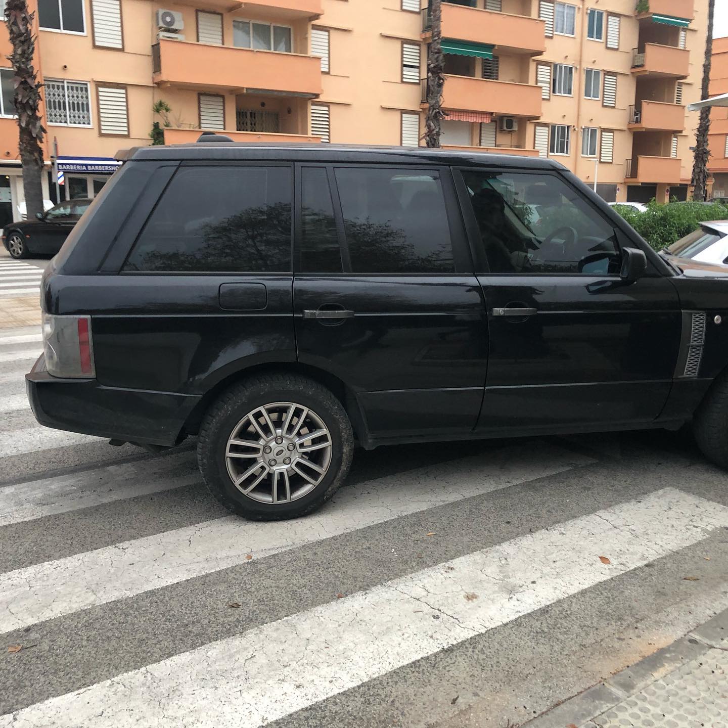Range Rover driver finds a pedestrian parking...