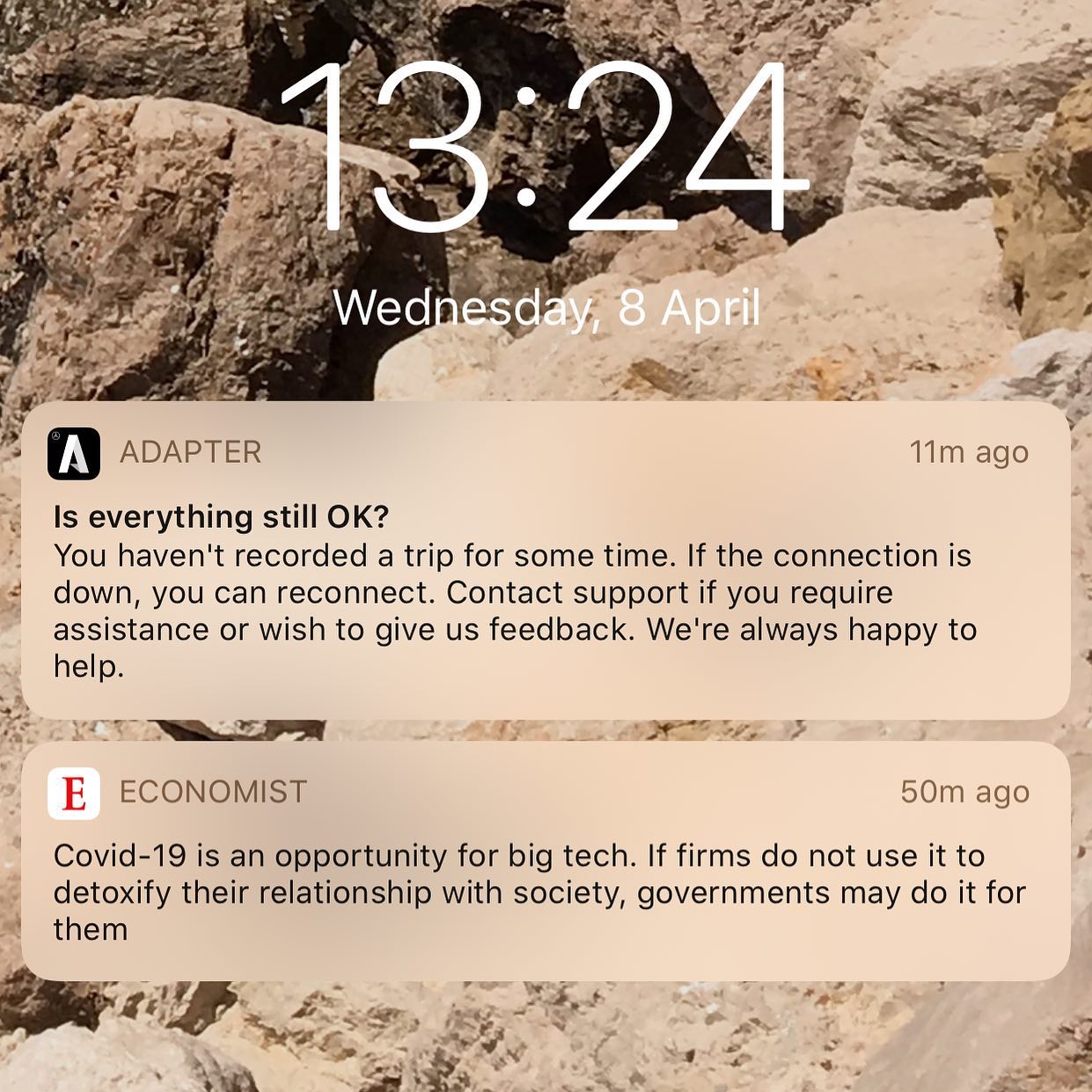 Due to COVID-19 there has been no need to use the car. The app almost seems worried but not for my health. ;-)