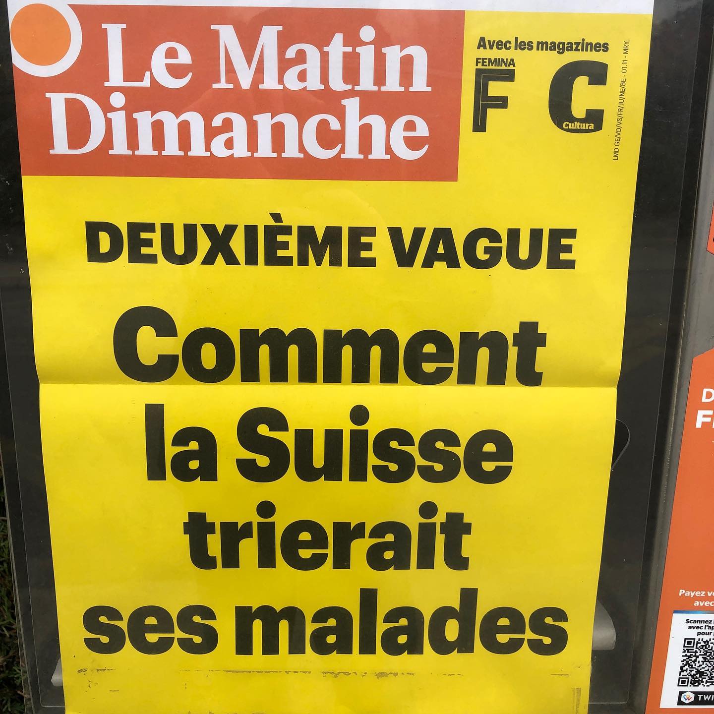 Switzerland is getting ready to choose who it will abandon to die and who it will help survive.I was angry when people were discussing who AI should save in crashes. Now we see the same ethic appear. People are dying because societies are too short sighted to keep themselves safe ans leaders are too weak to protect the highest equality if health for the biggest number at the most affordable cost.