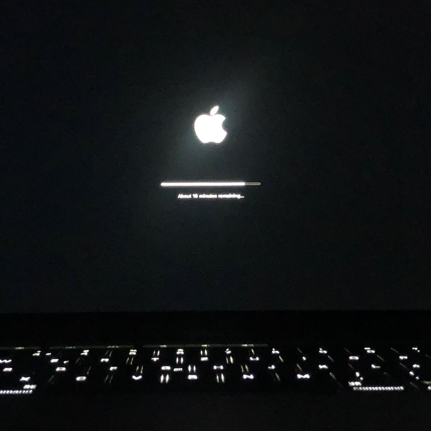 Waiting for an update to finish.