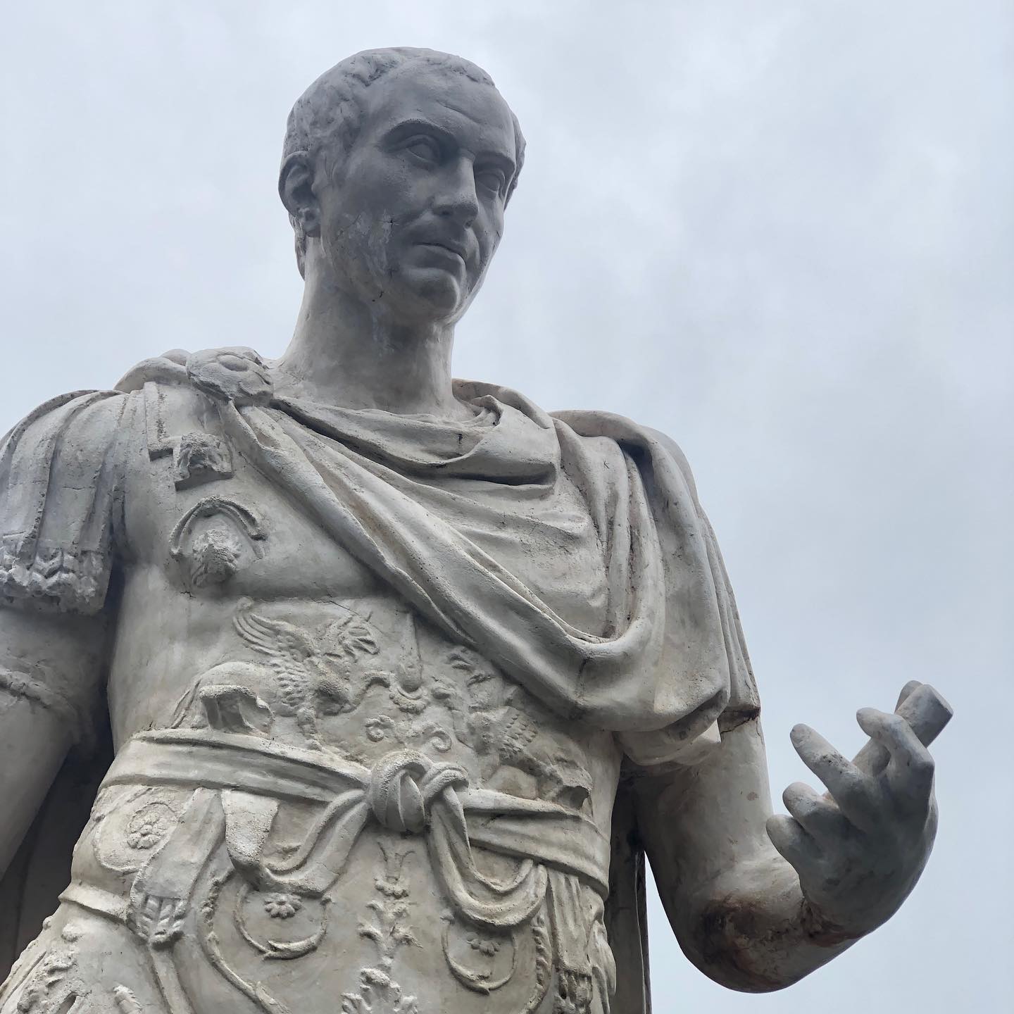 Julius Caesar holding his mobile phone while looking into the distance. ;-)